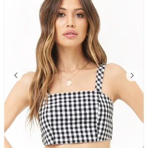 FOREVER 21 gingham crop cami